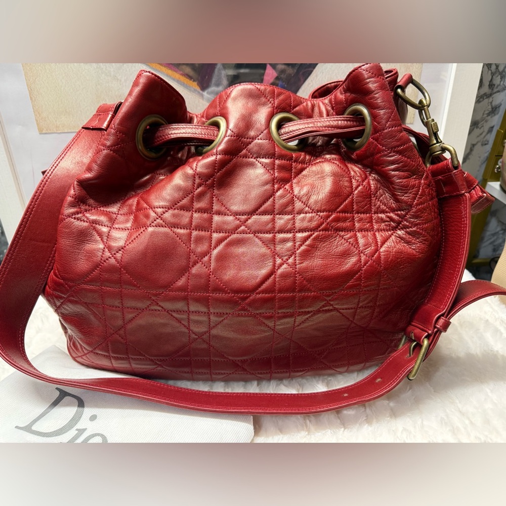 Dior Red Quilted Leather Bag